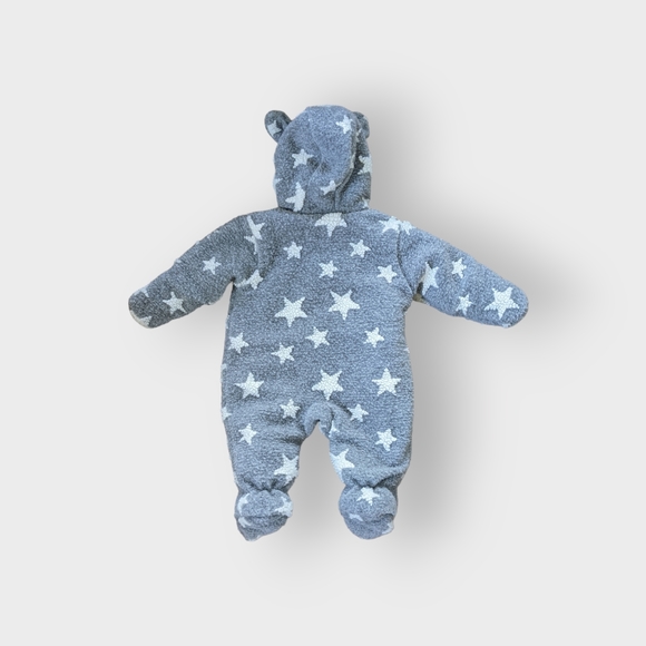 3-6 Months First Wish Gender Neutral Grey with White Stars Bunting Bag/Snowsuit - Picture 5 of 7